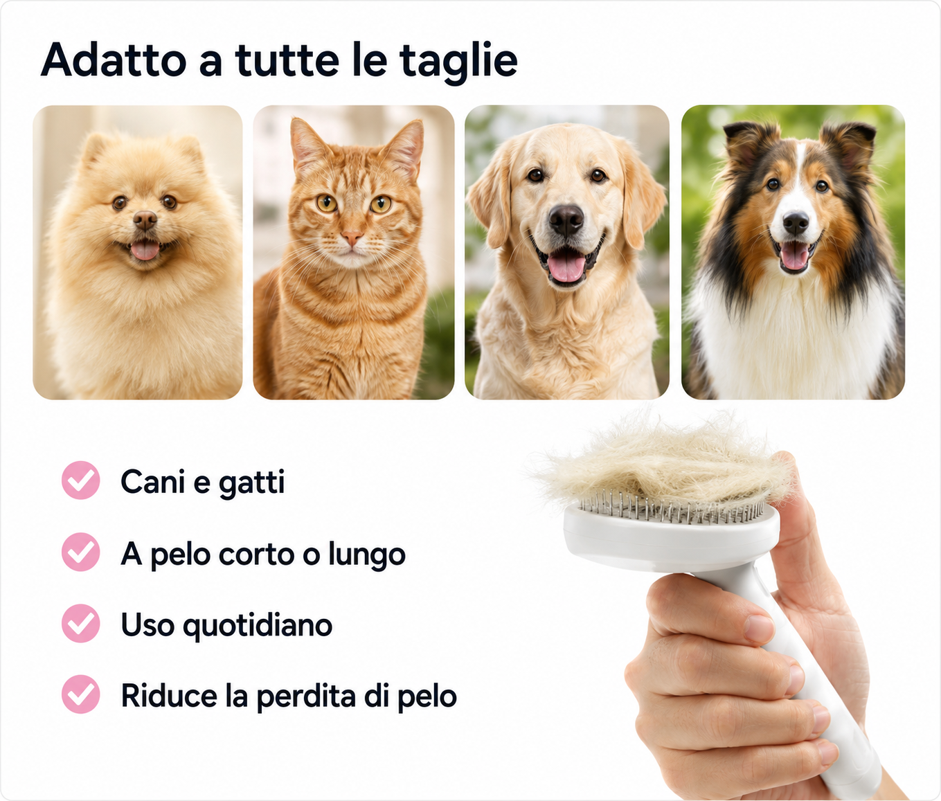 CoolPaws Spazzola Autopulente per Cani e Gatti | Rimuove Peli Morti e Massaggia il Manto