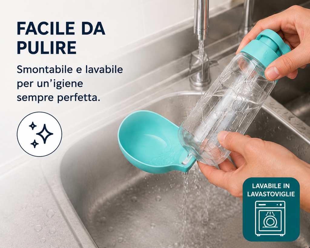 CoolPaws® Borraccia Portatile per Cani con Ciotola Integrata | 450ml / 550ml